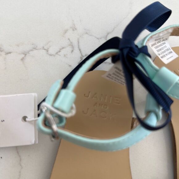 Janie and Jack Flower Sandal in Mint Size 5 - Picture 5 of 7
